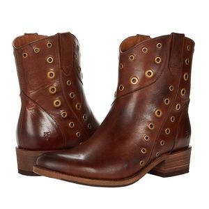 FRYE Caramel Brown Diana Grommet Ankle Boot NIB